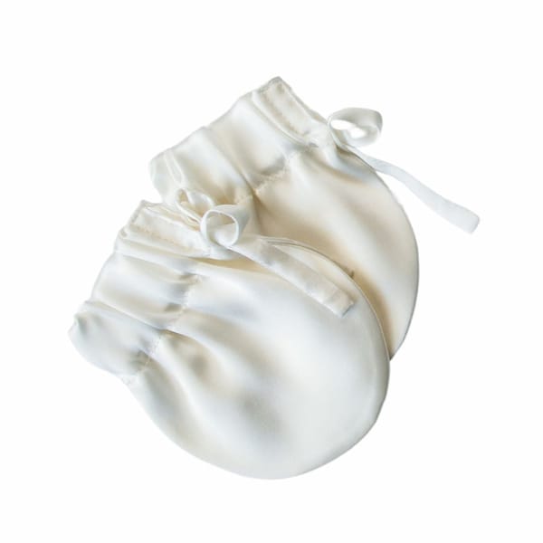 Organic Charmeuse Silk Baby Mittens - Image 2