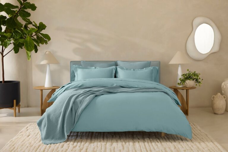 Cloud Soft Organic Sateen Duvet Cover | Pacific Blue