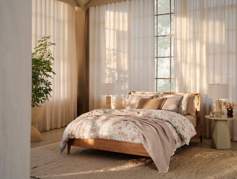 Sea Bloom Print Duvet Cover - Coyuchi | Natural w/Praline